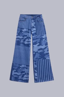 Kick Flare Bleu Camouflage